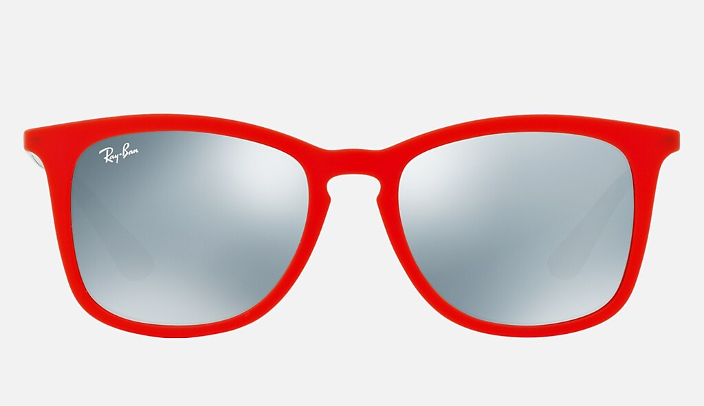 Rb9063s Kids Sunglasses in Transparent Red Rubber and Silver | Ray-Ban®