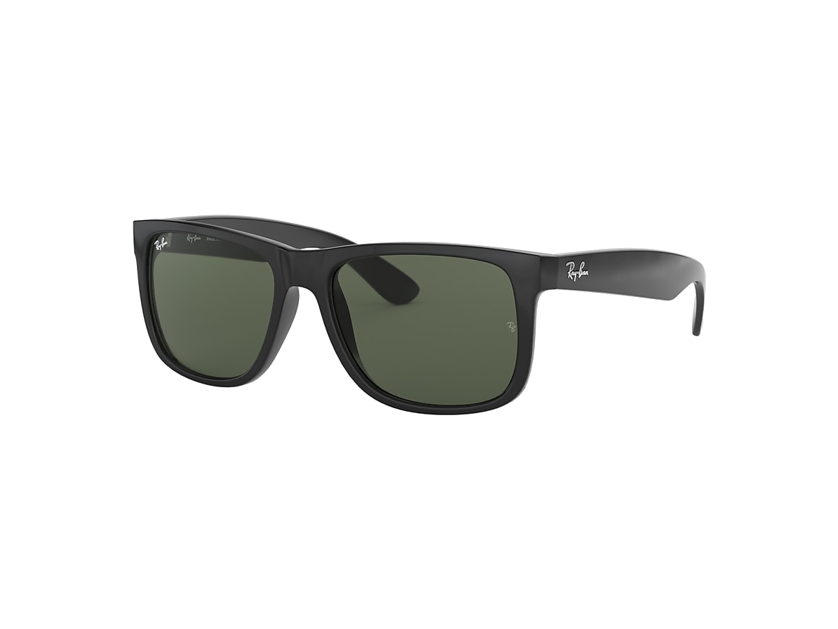 Justin Classic Sunglasses in Black and Dark Green | Ray-Ban®