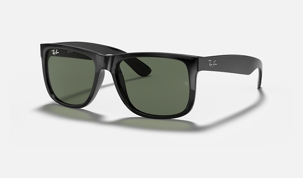 Justin Classic Sunglasses in Black and Dark Green | Ray-Ban®