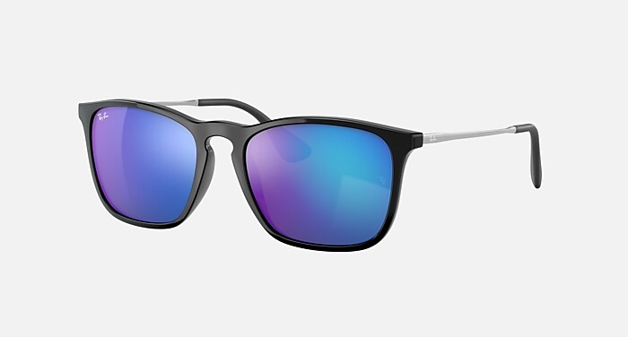 CHRIS Sunglasses in Black and Blue Mirror - RB4187F | Ray-Ban®