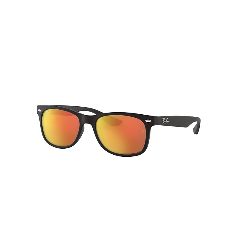 Ray-Ban New Wayfarer Kids Sunglasses Black Frame Orange Lenses 48-16