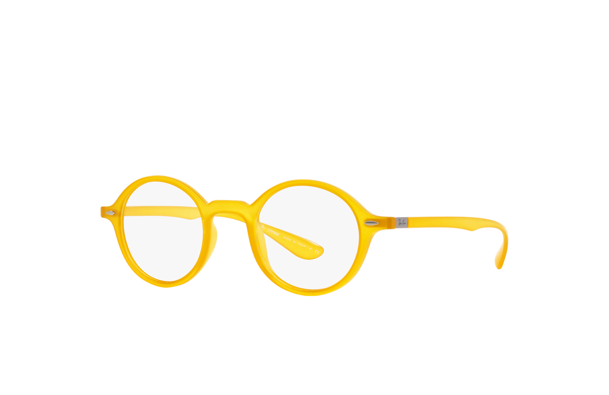 Round Liteforce Optics Eyeglasses with Yellow Frame | Ray-Ban®