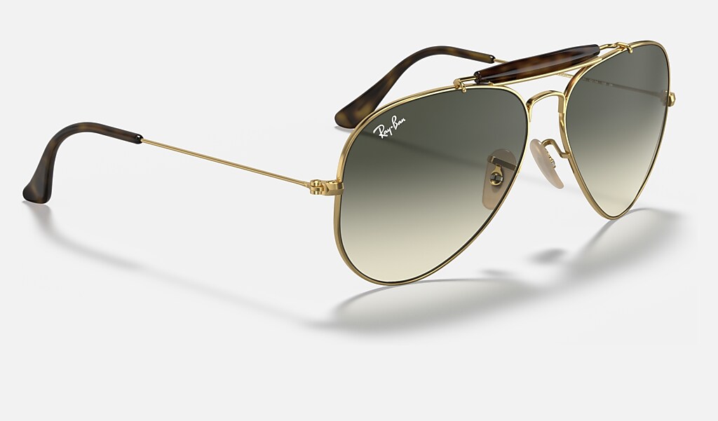 koppeling Verfijning Manifestatie Outdoorsman Havana Collection Sunglasses in Gold and Grey | Ray-Ban®