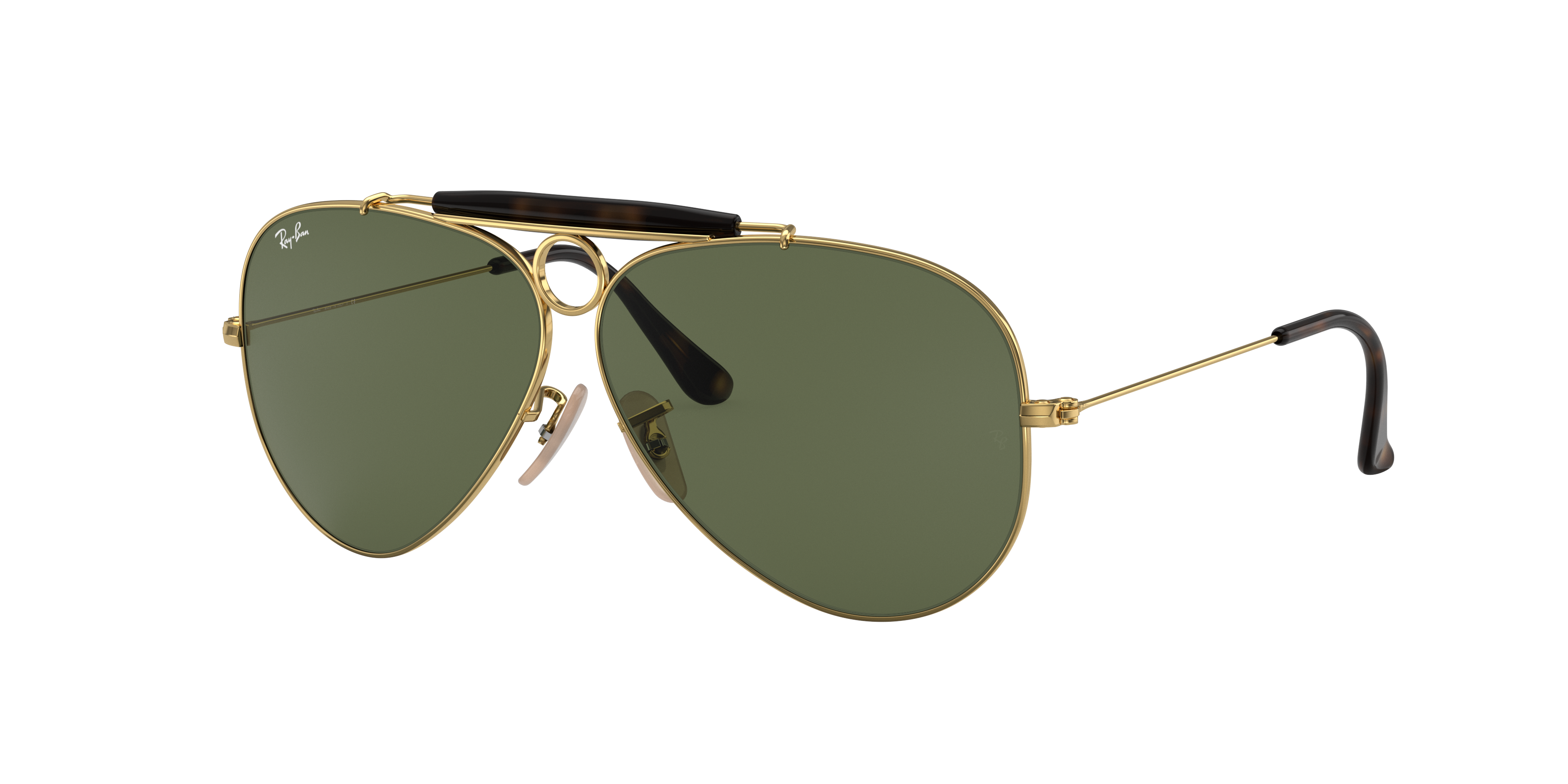 indoor keep it up Historian Shooter Havana Collection Sunglasses in Gold and Green | Ray-Ban®