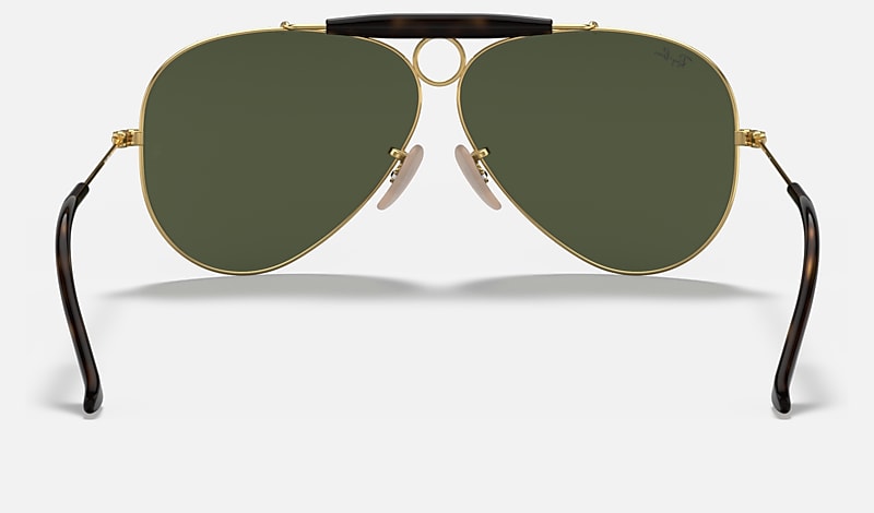 booklet Commotion bow SHOOTER HAVANA COLLECTION Sunglasses in Gold and Green | Ray-Ban®