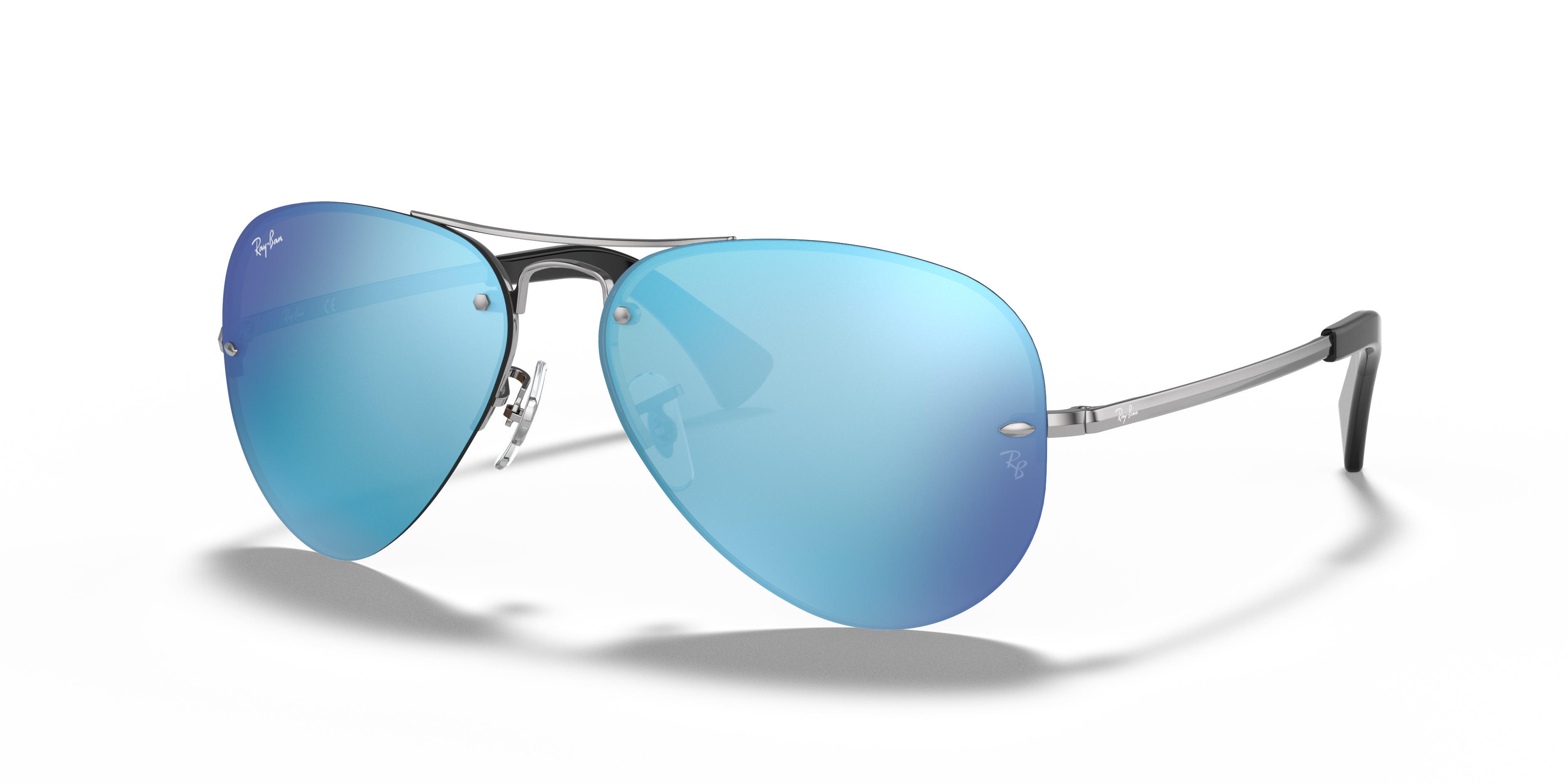 ray bans blue mirror