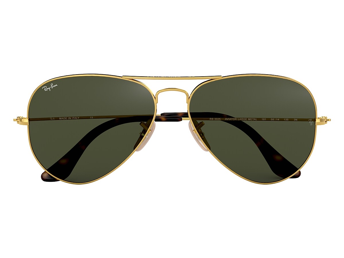 Airco Huisdieren Ziekte Aviator Havana Collection Sunglasses in Gold and Green | Ray-Ban®