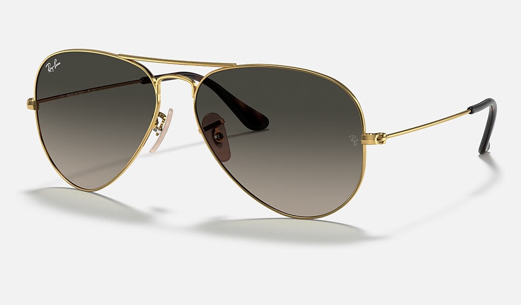 Aviator Havana Collection Sunglasses in Gold and Grey | Ray-Ban®