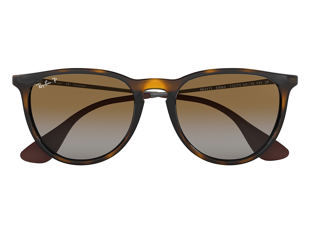 Ray-Ban Erika Classic Sunglasses Light Havana Frame Brown Lenses Polarized  54-18