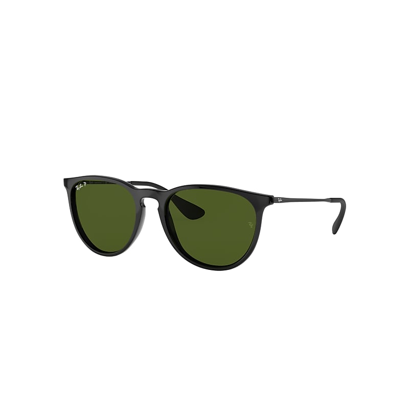 Ray-Ban Erika Classic Sunglasses Black Frame Green Lenses Polarized 54-18
