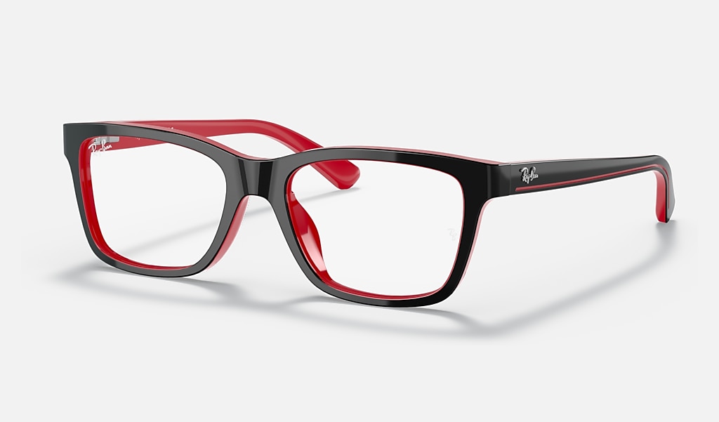 Kwadrant Honderd jaar procedure Rb1536 Optics Kids Eyeglasses with Black On Red Frame | Ray-Ban®