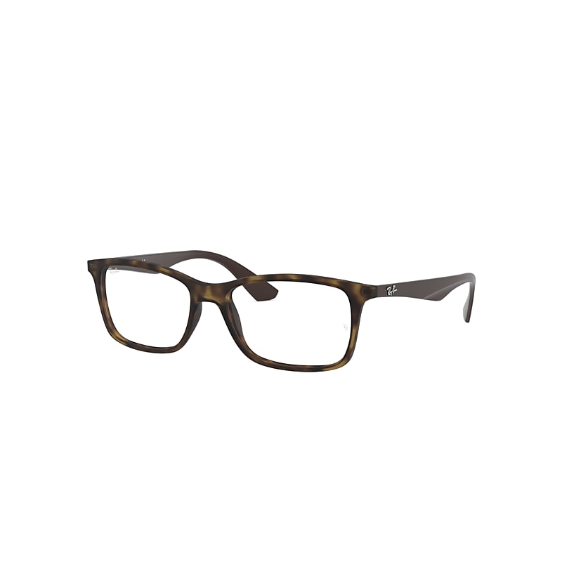 Ray-Ban Rb7047 Eyeglasses Dark Brown Frame Clear Lenses Polarized 56-17