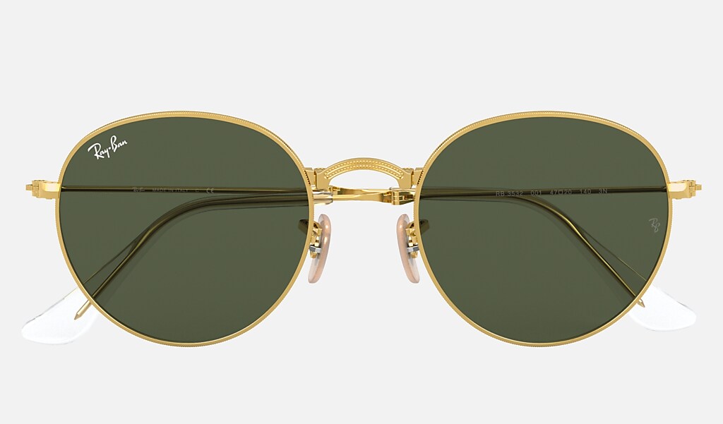 wandelen levenslang Vruchtbaar Round Metal Folding Sunglasses in Gold and Green - RB3532 | Ray-Ban®