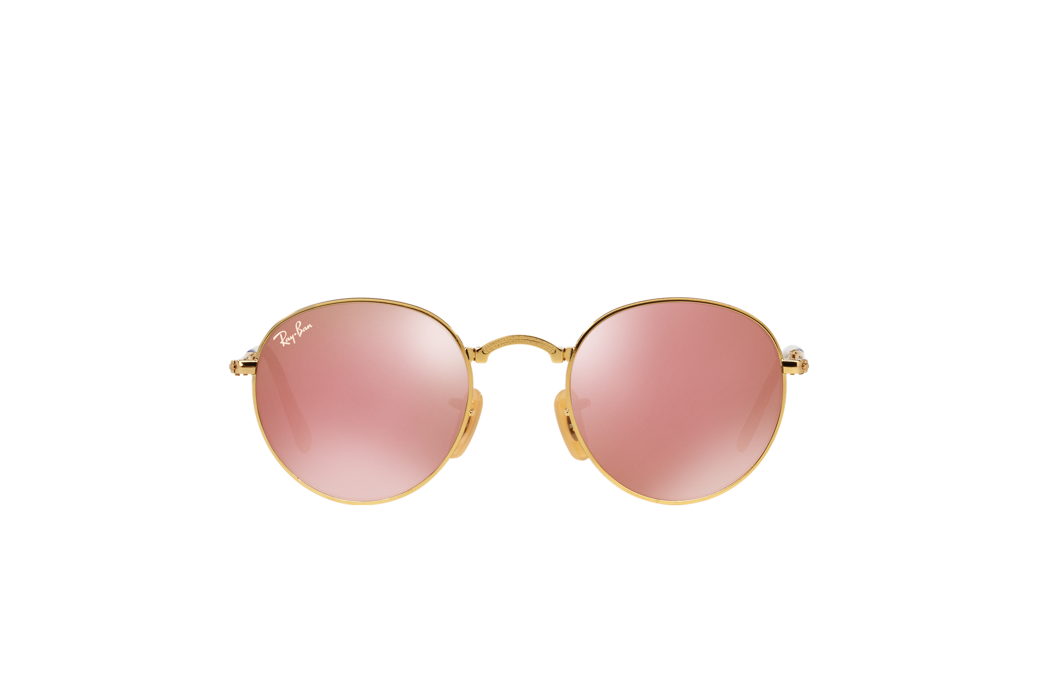 Round Metal Folding Sunglasses in Gold and Copper | Ray-Ban®