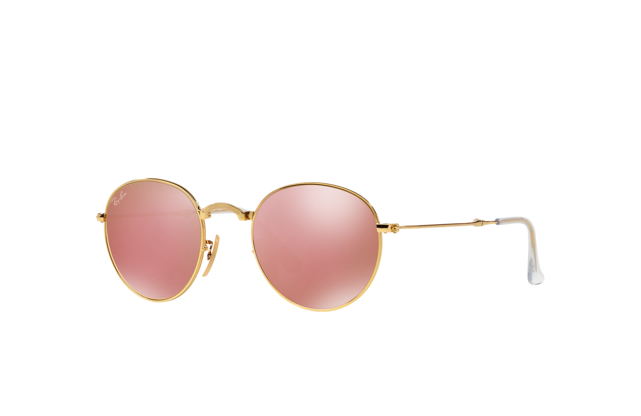 ray ban gold round metal sunglasses