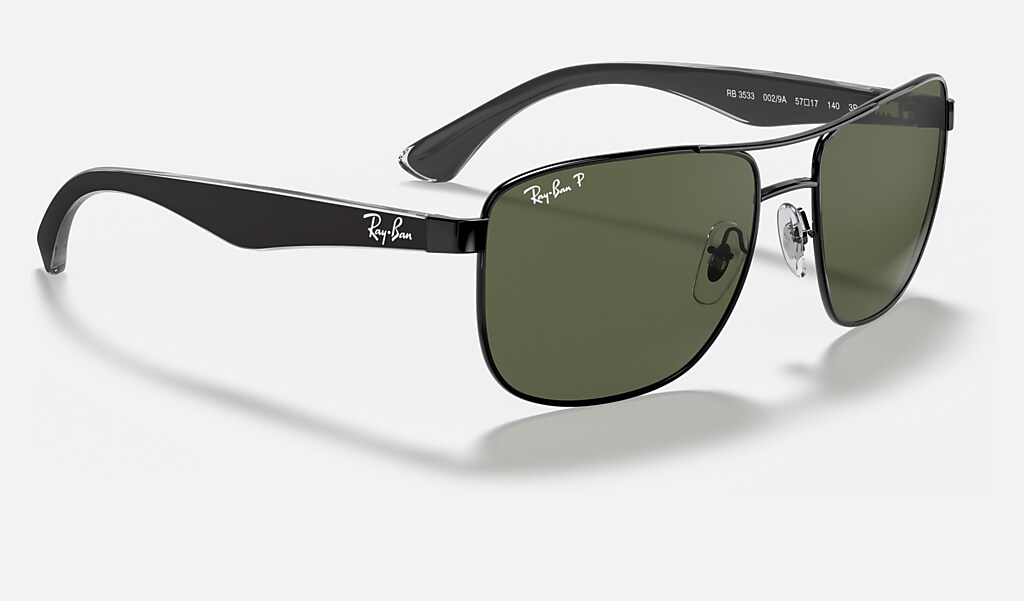 Taiko belly linear The Hotel Rb3533 Sunglasses in Black and Green | Ray-Ban®