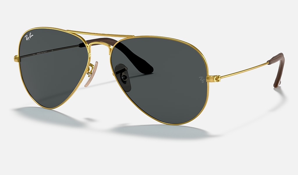 Gezichtsveld tieners ongeluk Aviator @collection Sunglasses in Gold and Blue/Grey | Ray-Ban®