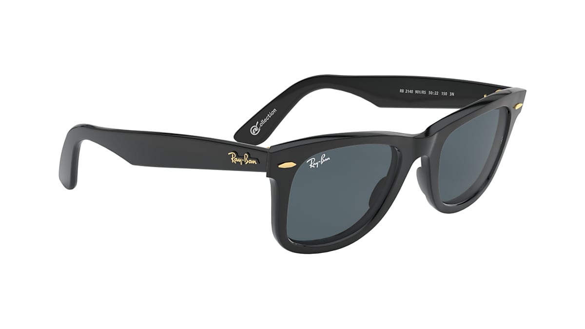 wood golf Towards Original Wayfarer @collection Sunglasses in Black and Blue/Grey | Ray-Ban®