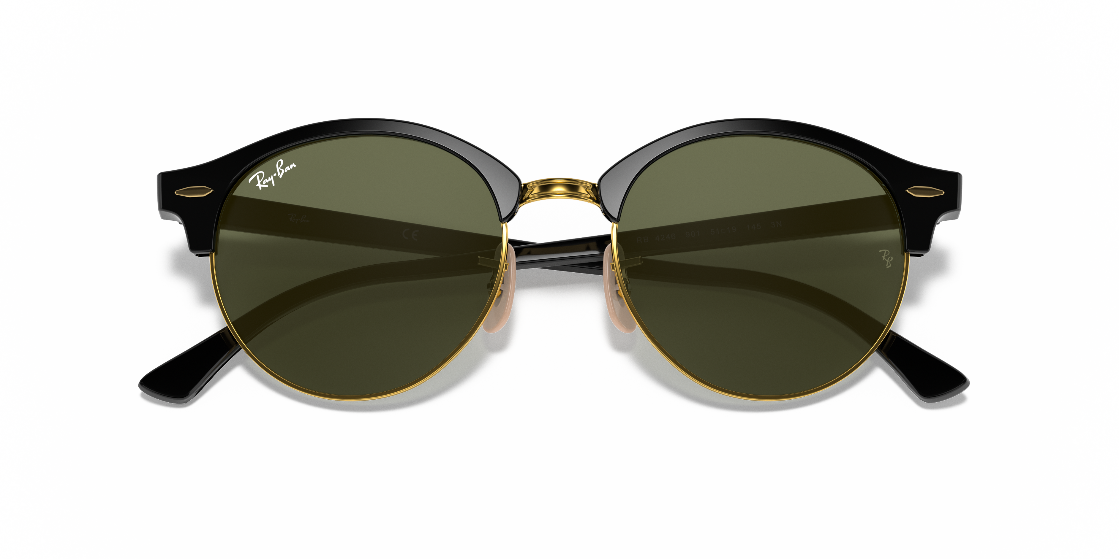Clubround Classic Sunglasses in Black and Green | Ray-Ban®