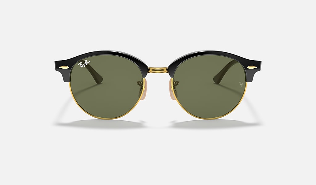 Staat Schaar afbetalen Clubround Classic Sunglasses in Black and Green | Ray-Ban®