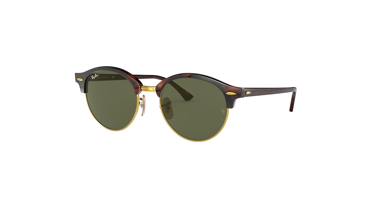 Gewoon overlopen eeuwig De Clubround Classic Sunglasses in Red Havana and Green | Ray-Ban®