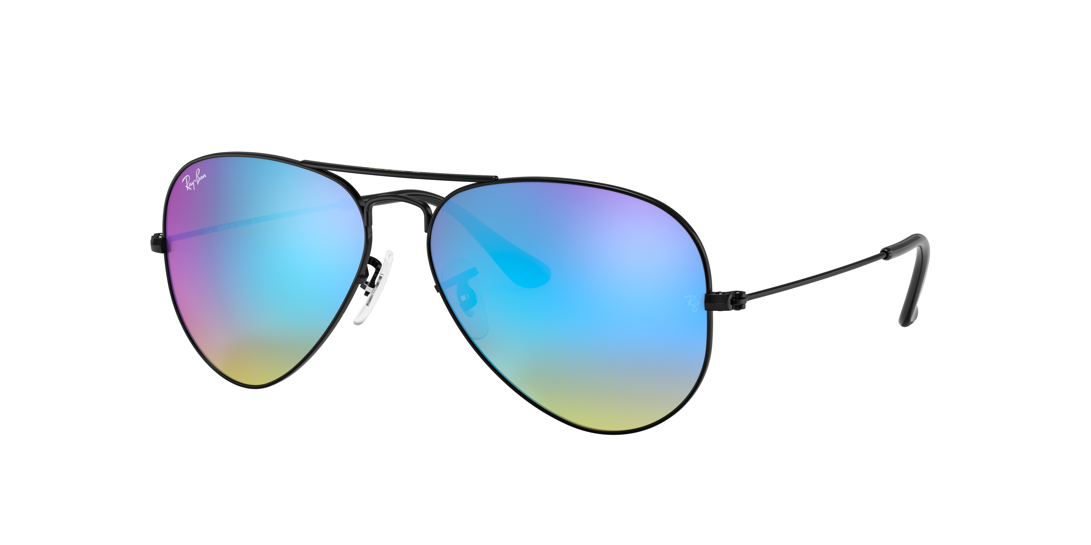 Múltiple combate amplificación Gafas de Sol Aviator Flash Lenses Gradient en Negro y Azul | Ray-Ban®