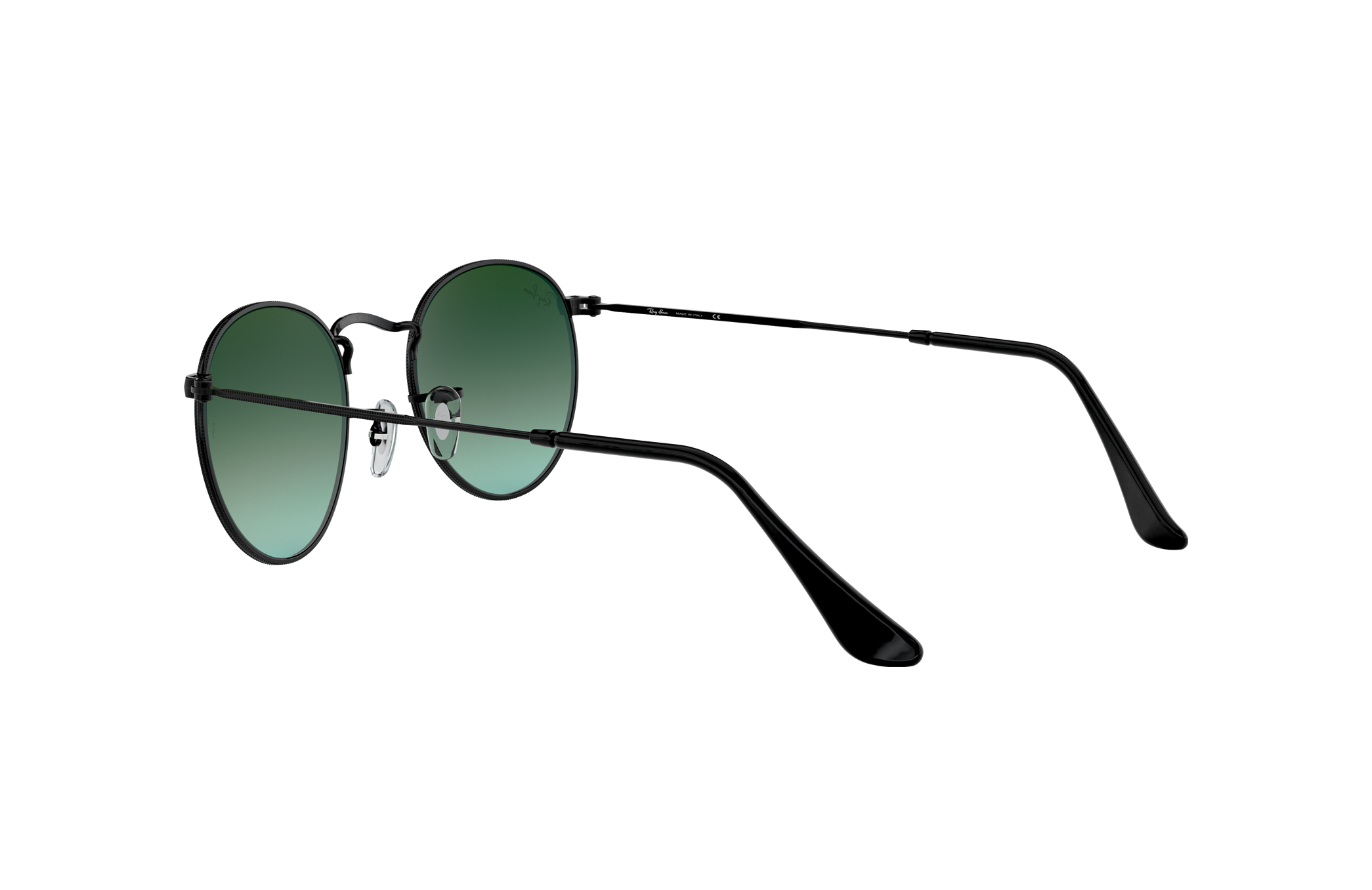 Round Flash Lenses Gradient Sunglasses in Black and Orange | Ray-Ban®