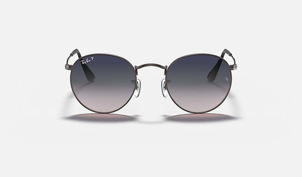Round Metal @collection Sunglasses in Gunmetal and Blue/Grey | Ray-Ban®