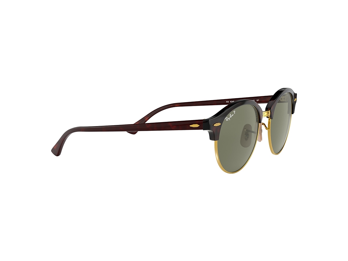 Clubround Classic Sunglasses in Tortoise and Green | Ray-Ban®