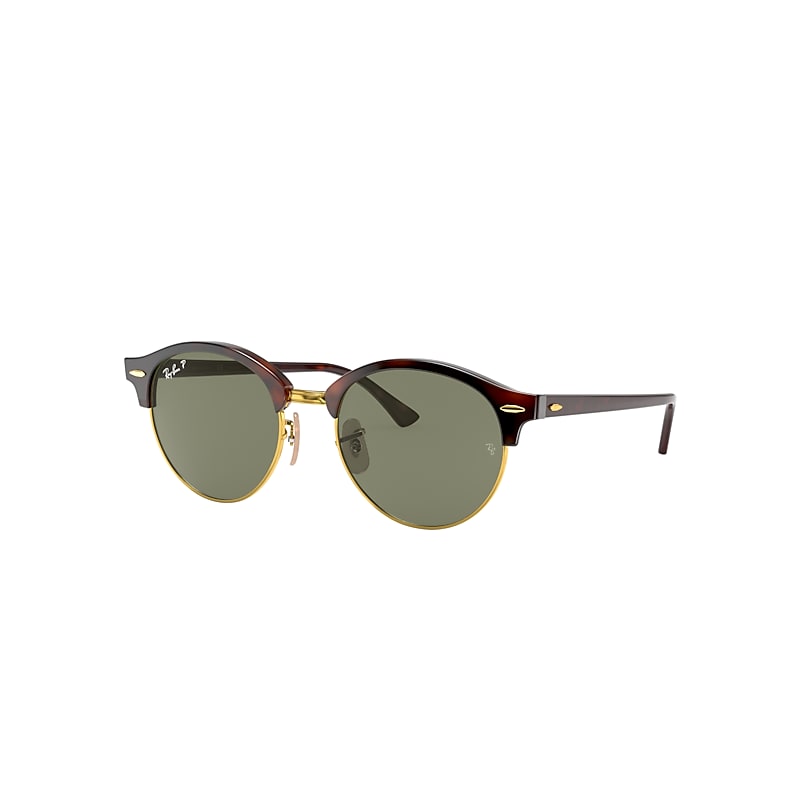 Ray-Ban Clubround Classic Sunglasses Tortoise Frame Green Lenses Polarized 51-19