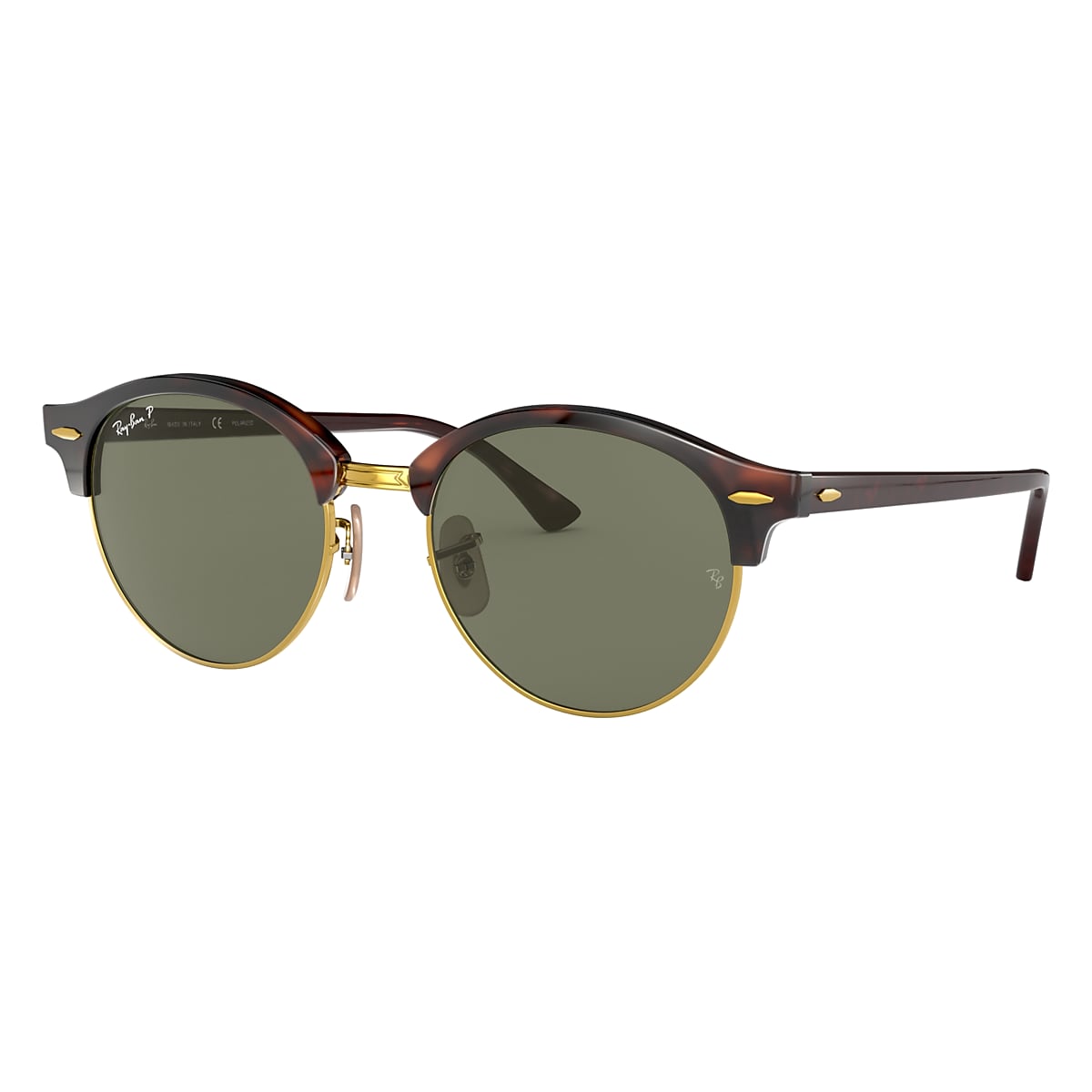 Clubround Classic Sunglasses in Tortoise and Green | Ray-Ban®