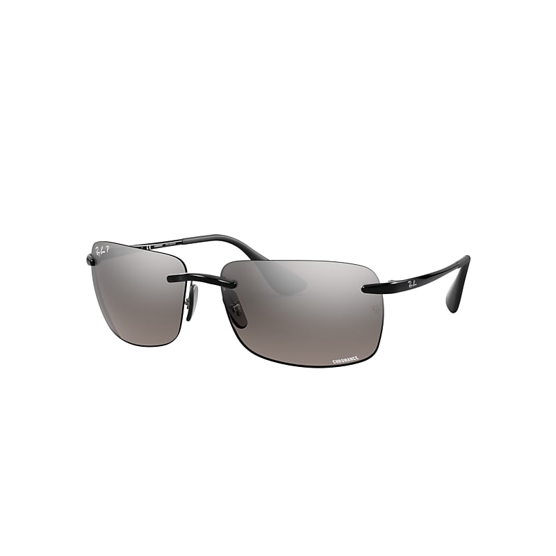 Ray-Ban Rb4255 Chromance Sunglasses Black Frame Silver Lenses Polarized 60-15