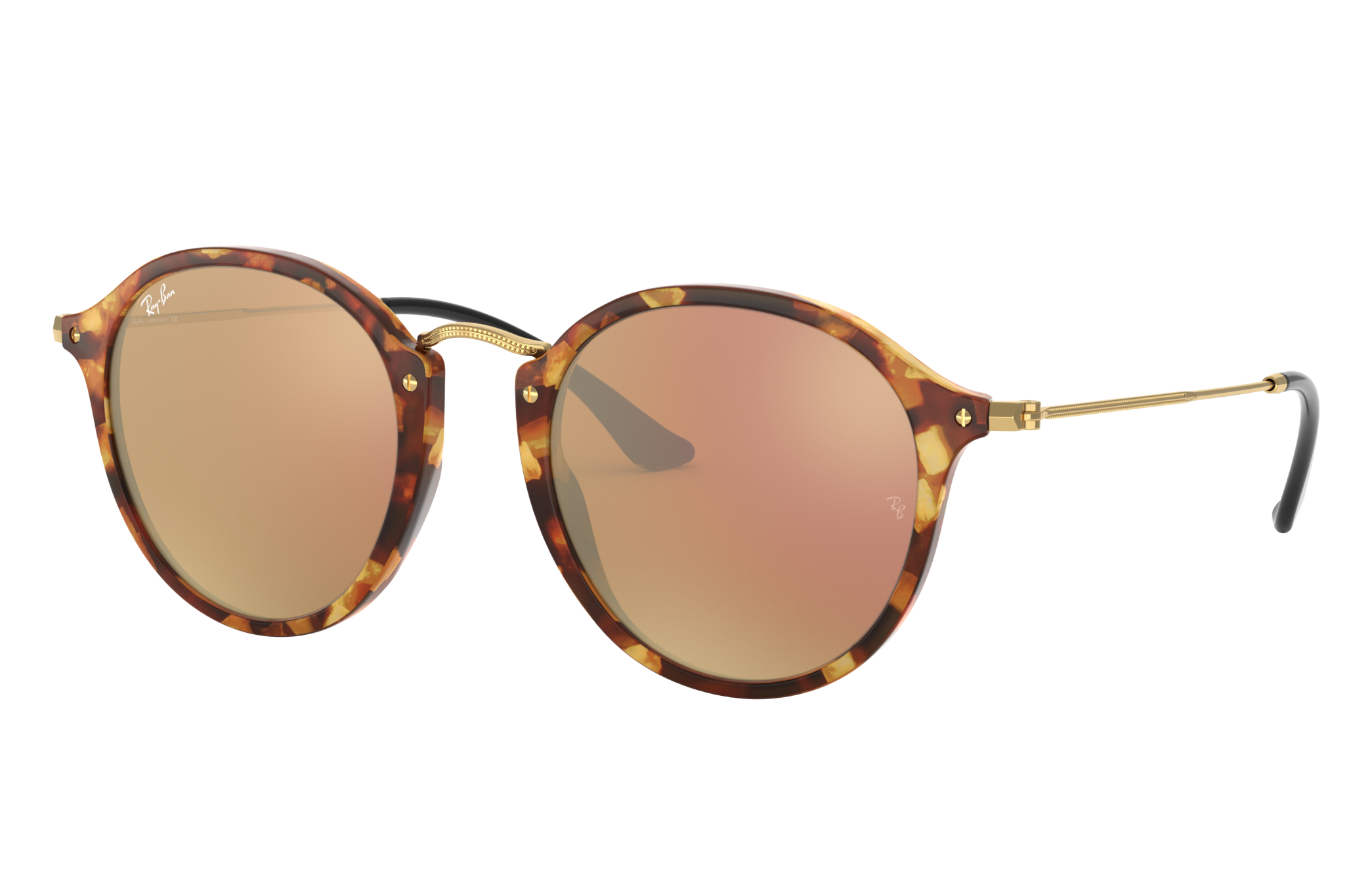 Round Fleck @collection Sunglasses in Tartaruga and Cobre | Ray-Ban®