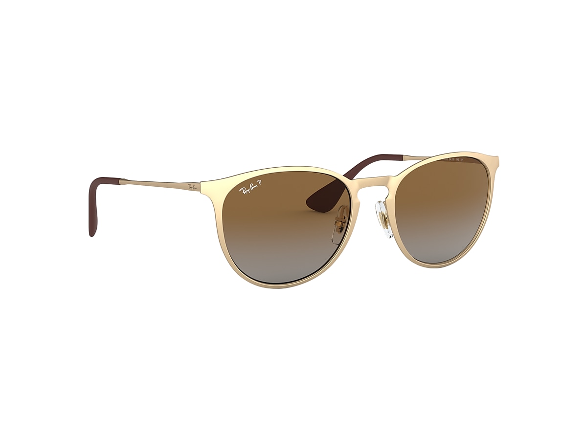 Erika Metal Sunglasses in Gold and Brown | Ray-Ban®