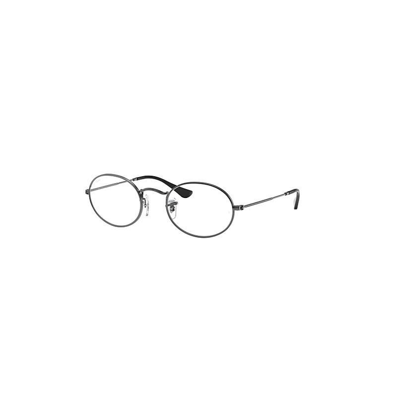 Ray-Ban Oval Optics Eyeglasses Gunmetal Frame Clear Lenses 48-21