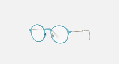 Ray-Ban RB 7087 5638 LightRay Eyeglasses Frames Glasses Blue & Silver 46-21-140 Ray-Ban RB 7087 5638 Glasses – GlassesNow main image 4