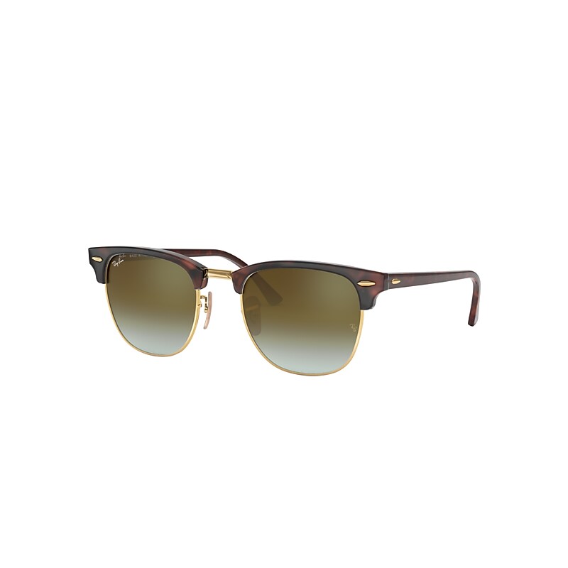 Ray-Ban Clubmaster Flash Lenses Gradient Sunglasses Tortoise Frame Green Lenses 49-21