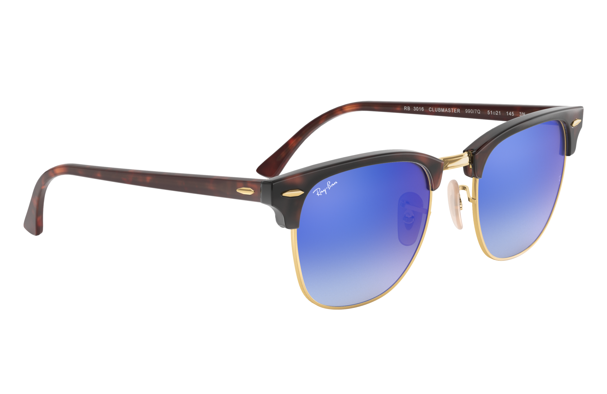 ray ban clubmaster blue gradient flash