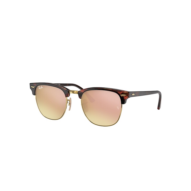 Ray-Ban Clubmaster Flash Lenses Gradient Sunglasses Tortoise Frame Copper Lenses 49-21