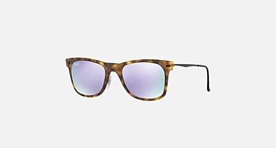 Ray-Ban RB4210 6244/2Y Wayfarer Light Ray Havana Frame Copper Mirror Sunglasses WAYFARER LIGHT RAY Sunglasses in Havana and Silver Mirror  main image 3