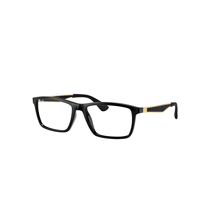 Ray-Ban Rb7056 Optics Eyeglasses Gold Frame Clear Lenses Polarized 53-17