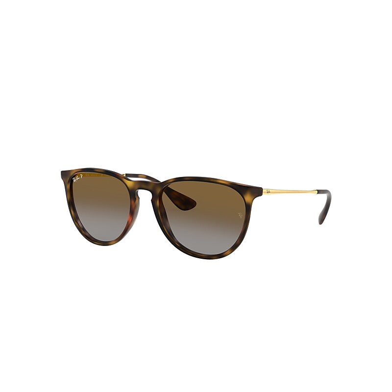 Ray-Ban Erika @collection Sunglasses Gold Frame Brown Lenses Polarized 54-18
