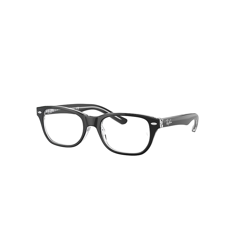 Ray-Ban Rb1555 Optics Kids Eyeglasses Black On Transparent Frame Clear Lenses Polarized 48-16