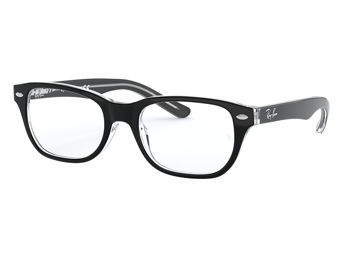 【保証書付】 OPTICS RB1555 KIDS Transparent On Black with Eyeglasses ボール