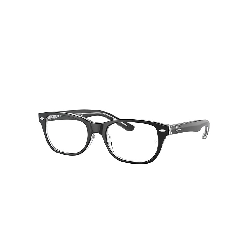Ray-Ban Rb1555 Optics Kids Eyeglasses Black On Transparent Frame Clear Lenses Polarized 46-16