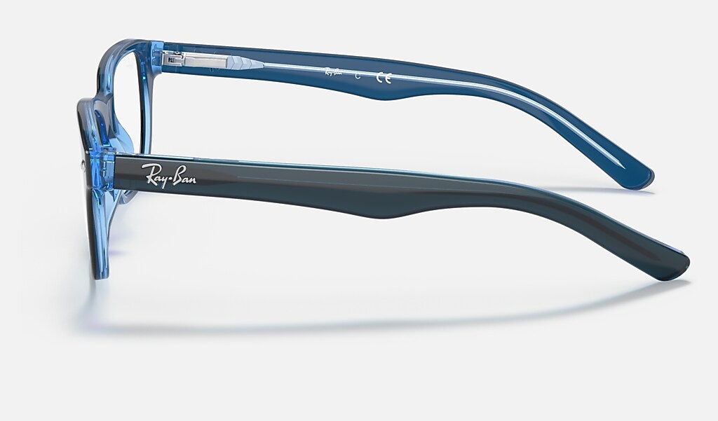 black and blue ray ban glasses