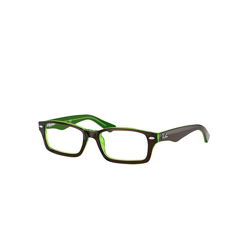 Ray-Ban Junior Rb1530 Optics Kids Eyeglasses Brown On Green Frame Clear Lenses Polarized 48-16