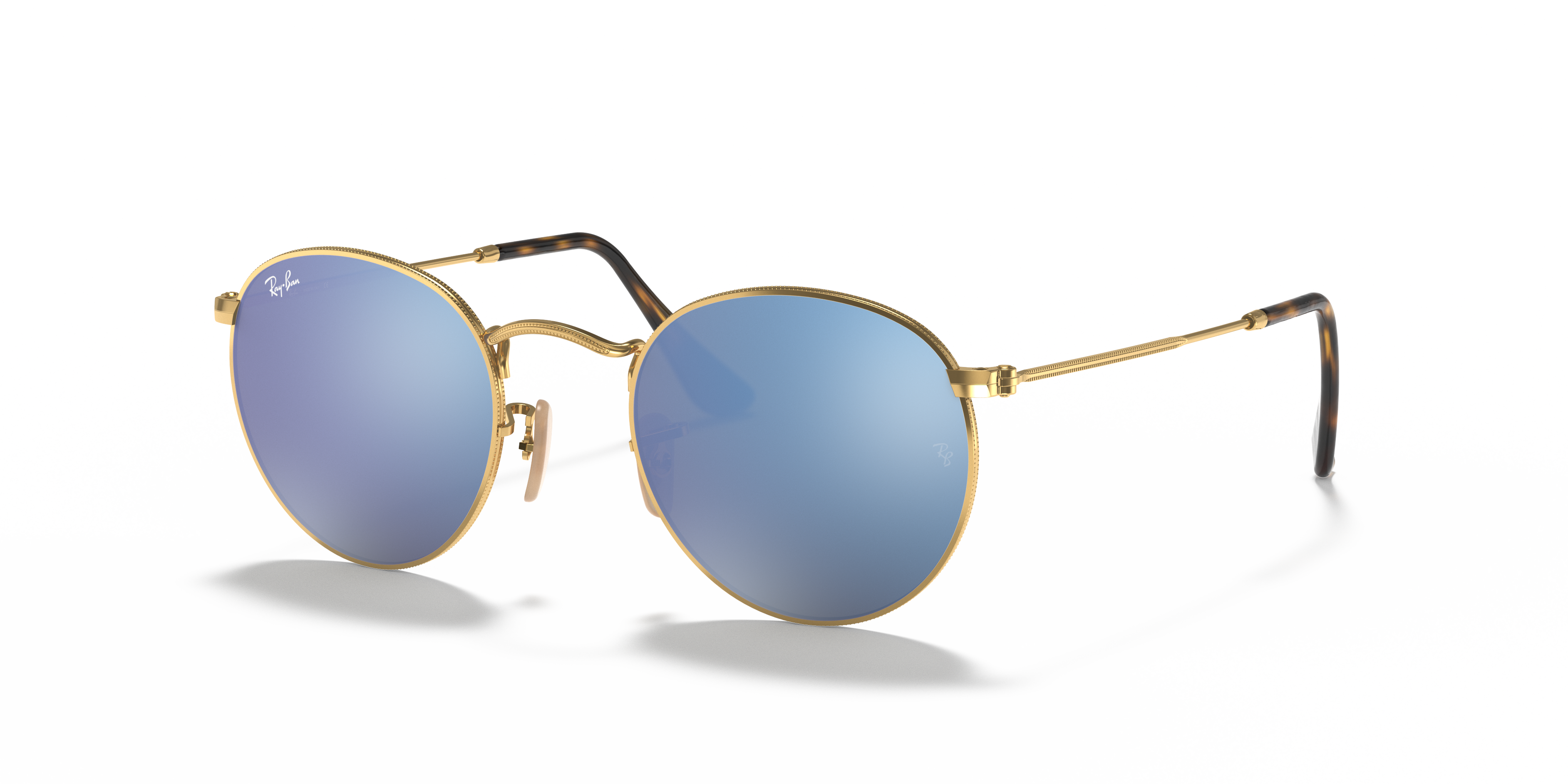 ray ban blue lens gold frame