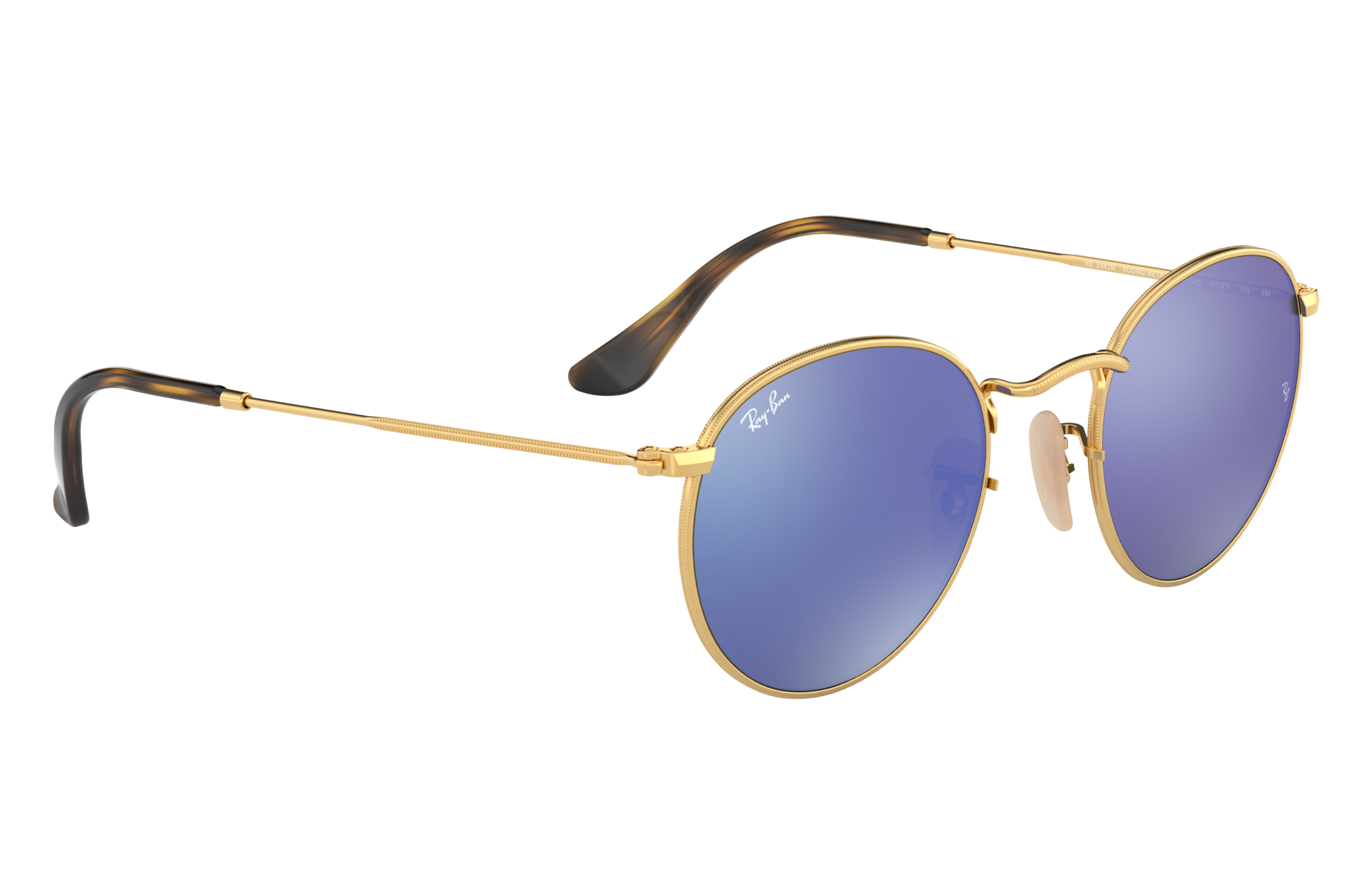 ray ban round blue lens