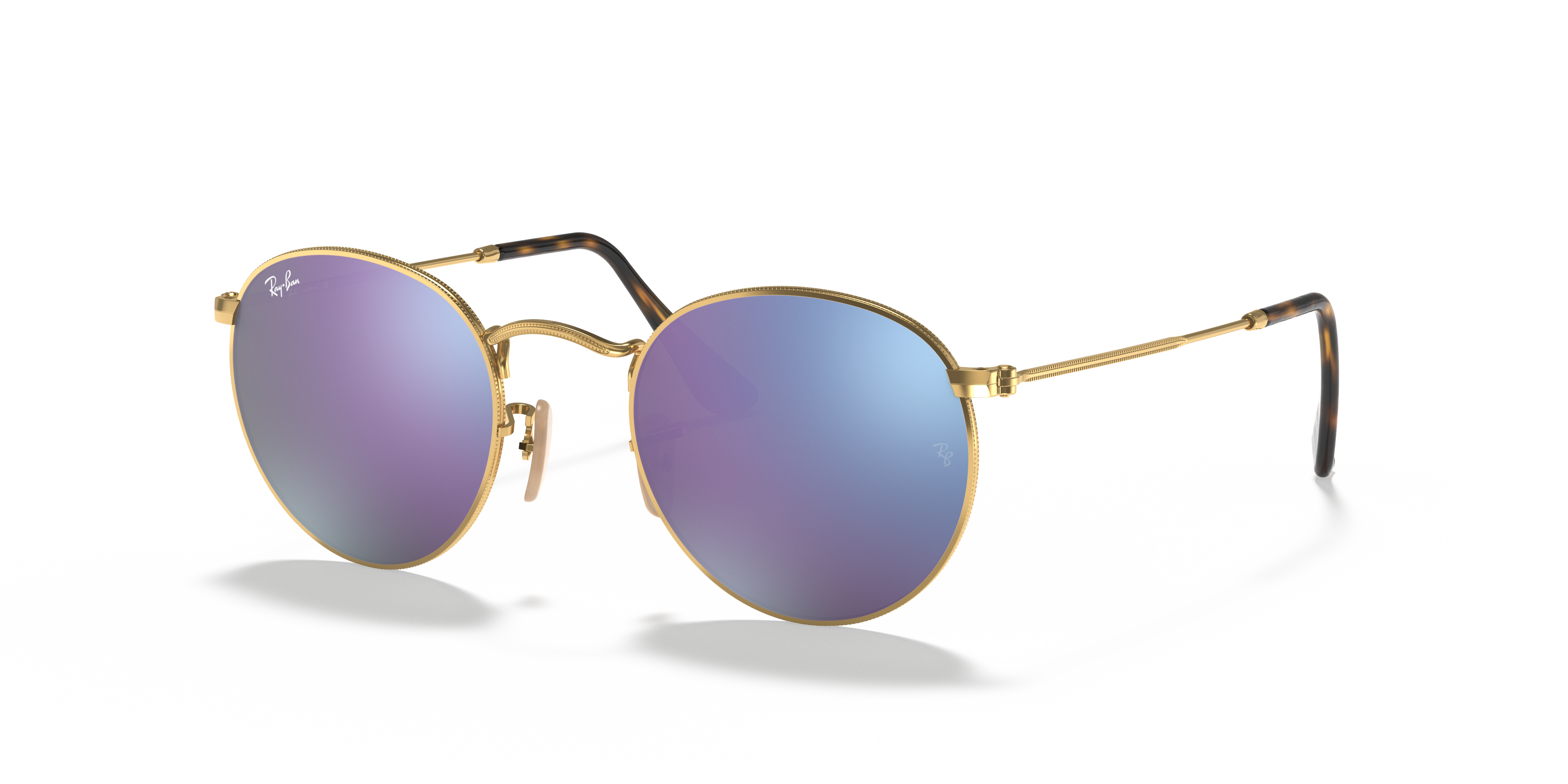 ray ban round metal purple